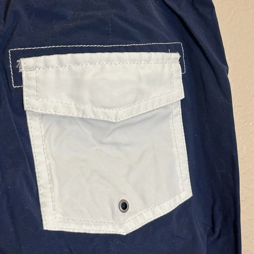Crewcuts Navy White Nylon Summer Beach Swim Trunks